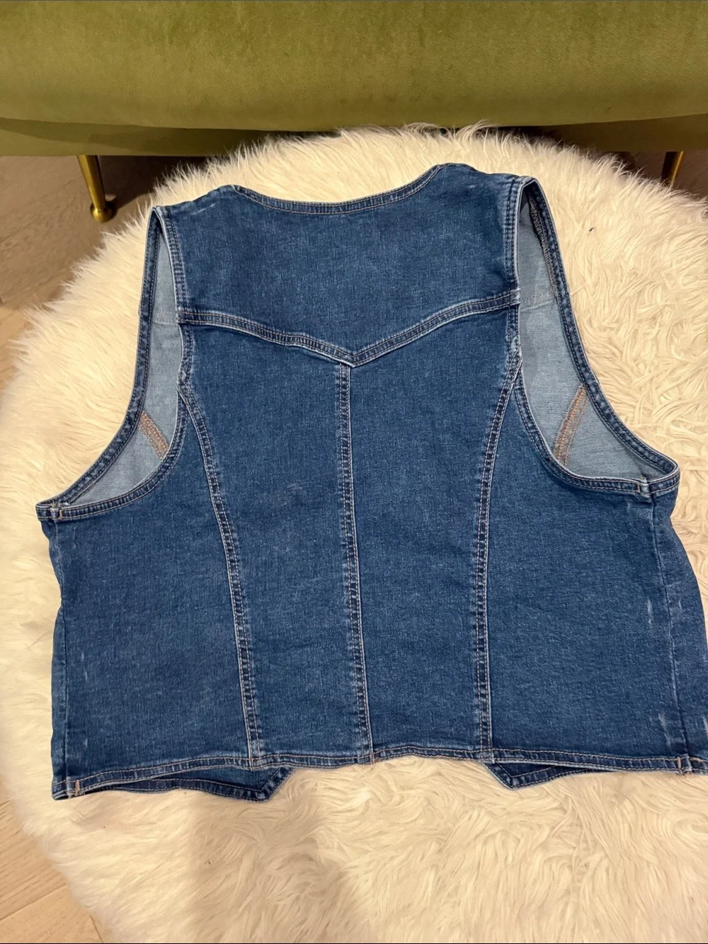 Nanette Lepore dark rinse denim vest sz L